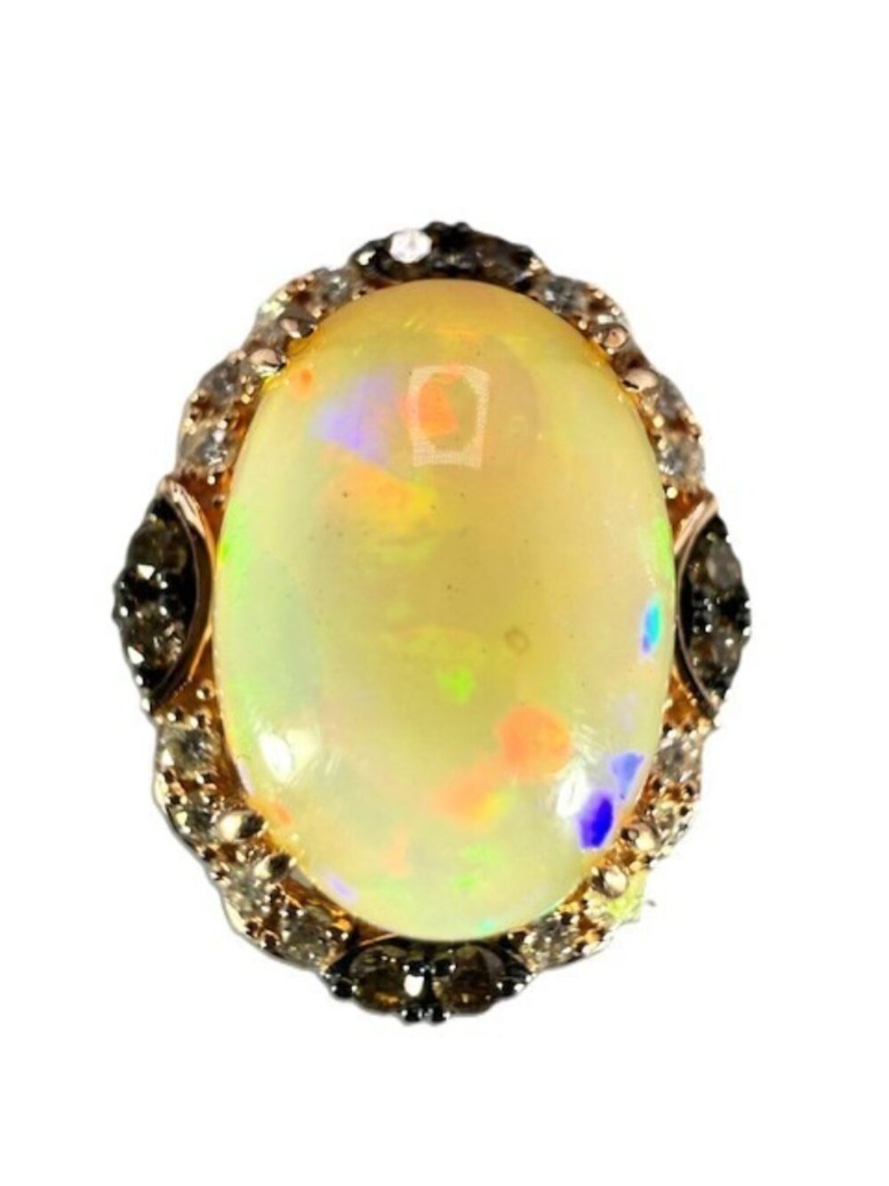 LeVian Opal Ring with Diamonds - Size 6.5 - Picture 7 of 8